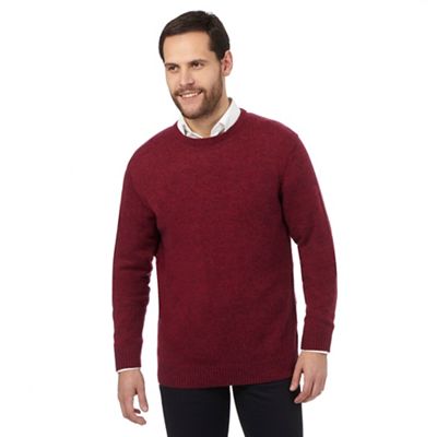 The Collection Big and tall pink ribbed trim lambswool blend jumper
